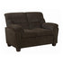 Clemintine Upholstered Loveseat with Nailhead Trim Brown 506572