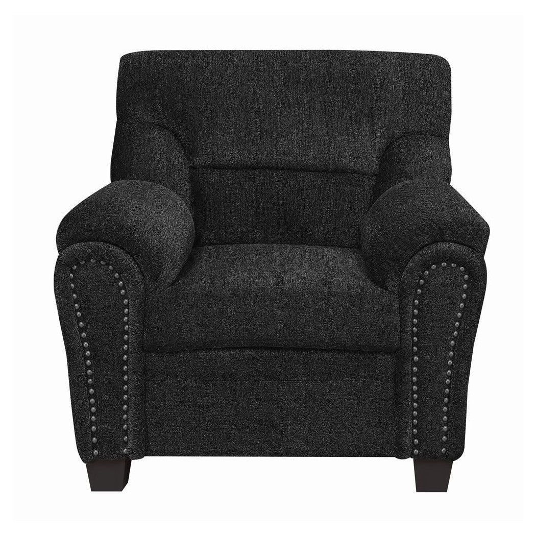 Clemintine Upholstered Chair with Nailhead Trim Graphite 506576