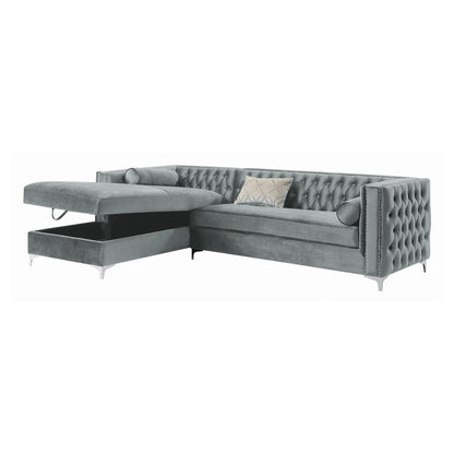 Bellaire Button-tufted Upholstered Sectional Silver 508280