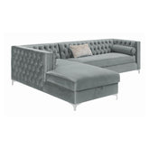 Bellaire Button-tufted Upholstered Sectional Silver 508280