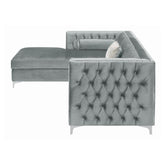 Bellaire Button-tufted Upholstered Sectional Silver 508280