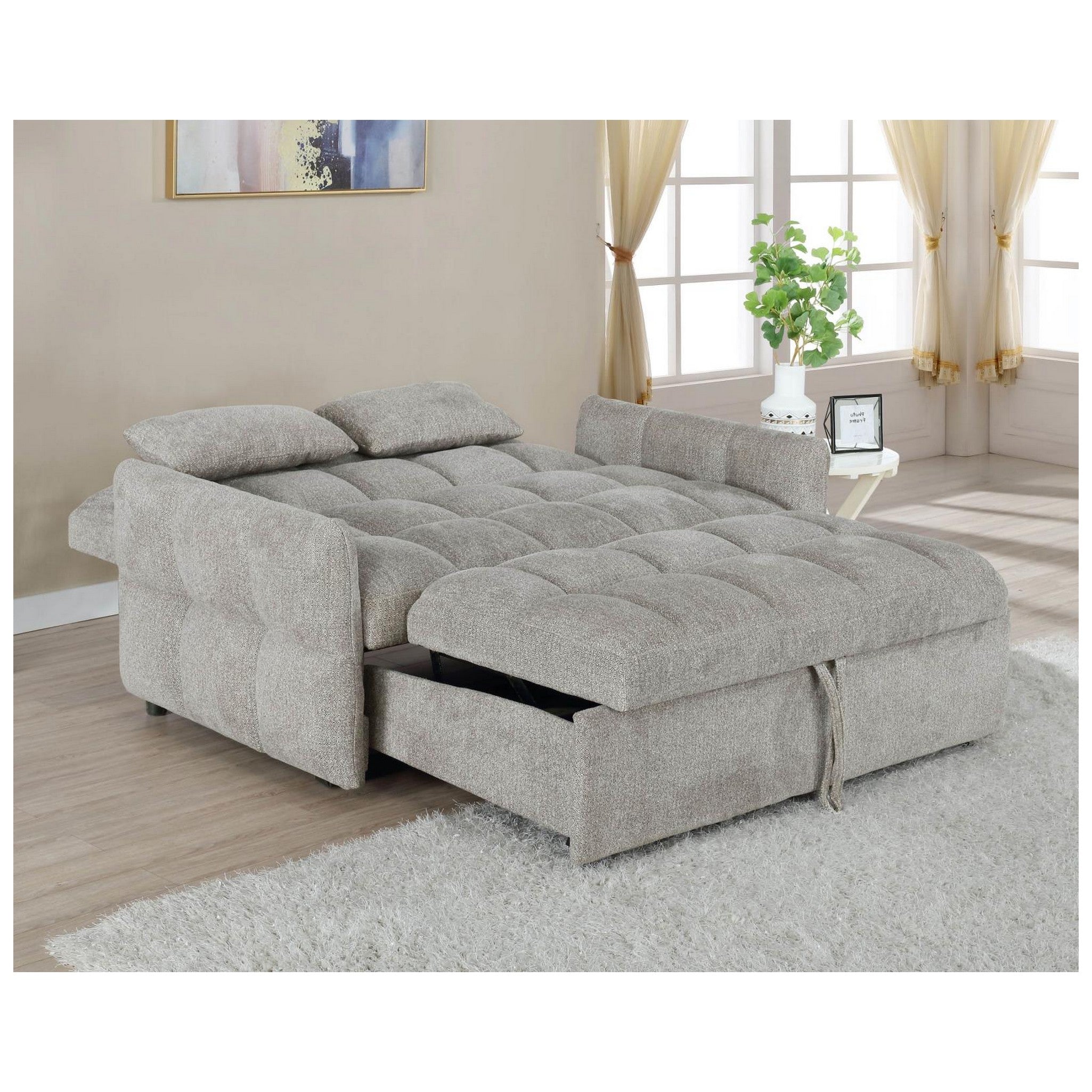 Cotswold Tufted Cushion Sleeper Sofa Bed Beige 508307