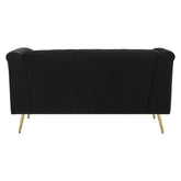 Holly Tuxedo Arm Tufted Back Loveseat Black 508442