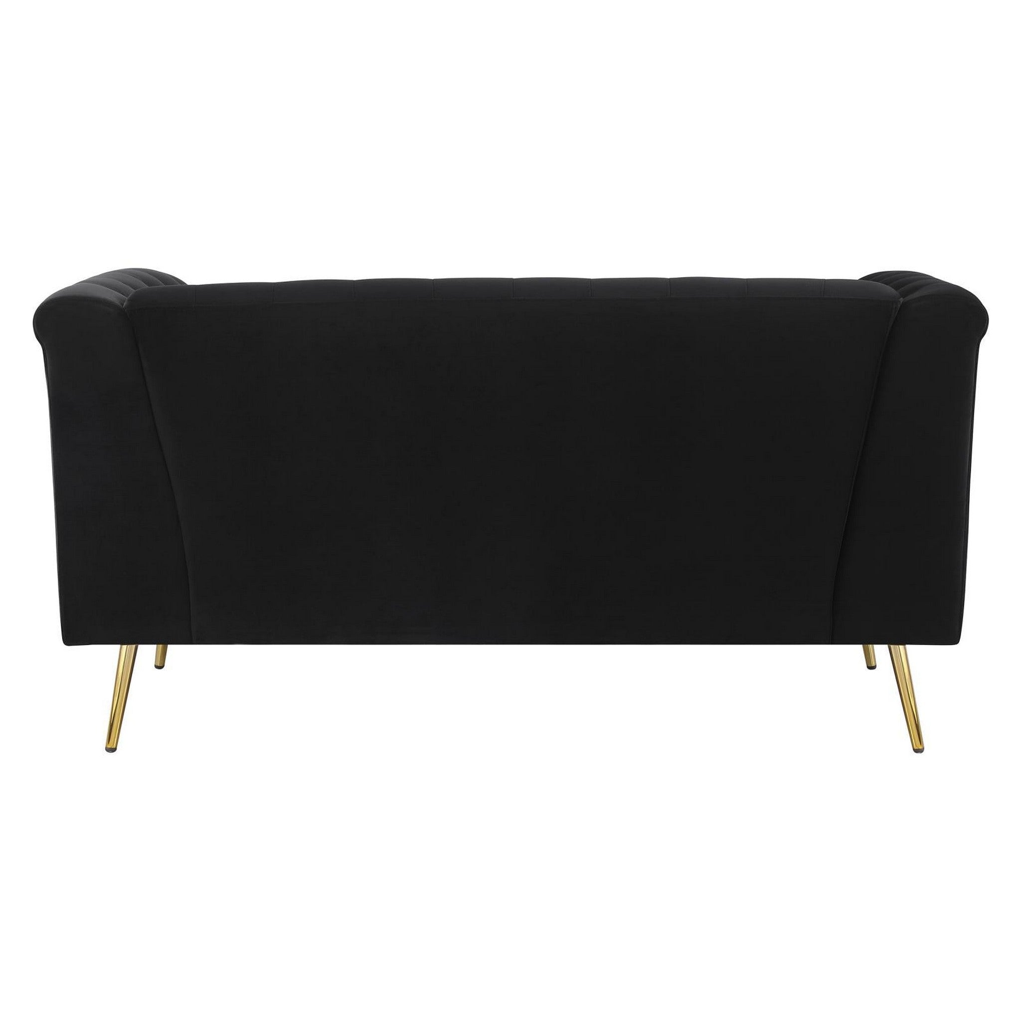 Holly Tuxedo Arm Tufted Back Loveseat Black 508442