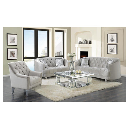 Avonlea Sloped Arm Tufted Loveseat Grey 508462