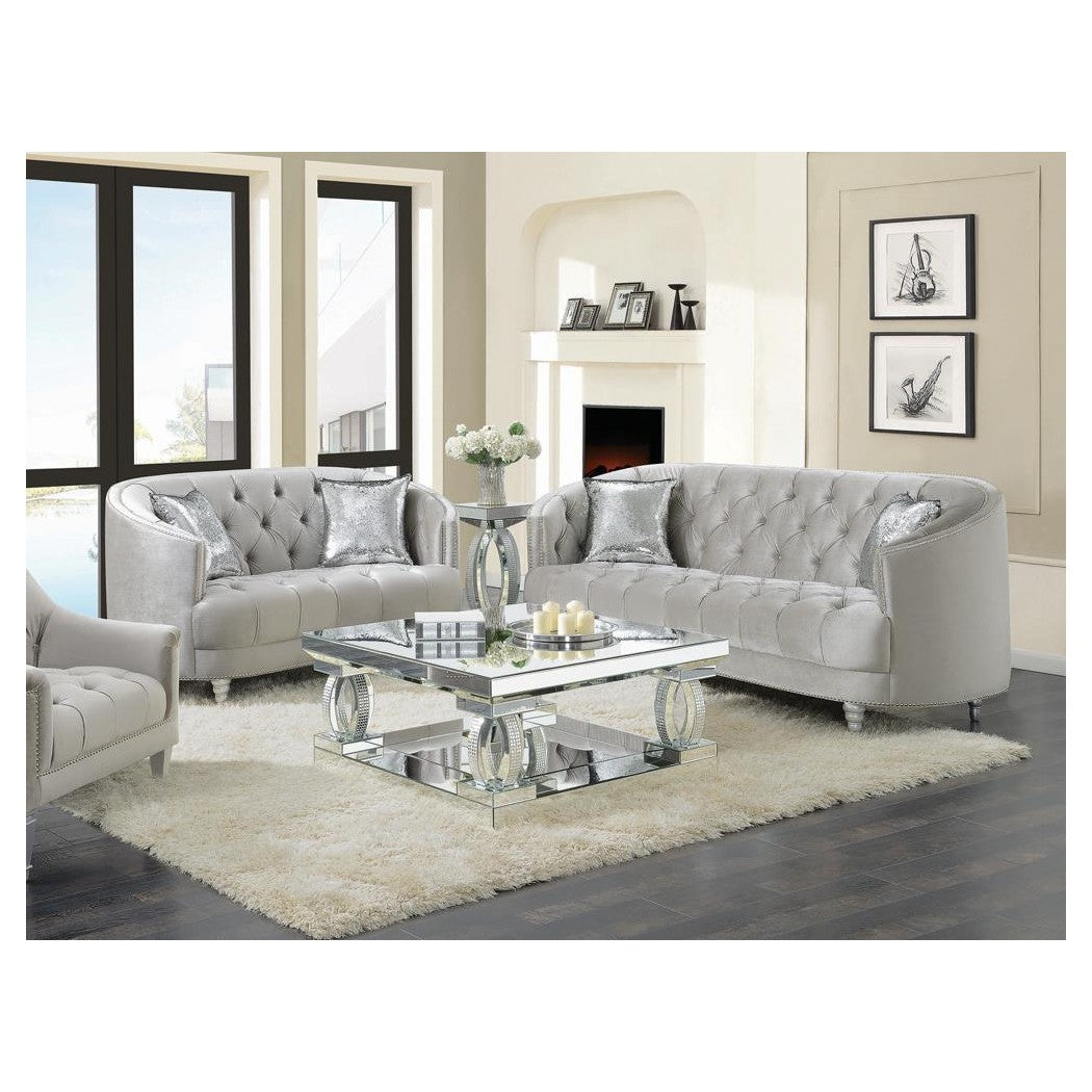 Avonlea Sloped Arm Tufted Loveseat Grey 508462