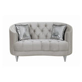 Avonlea Sloped Arm Tufted Loveseat Grey 508462