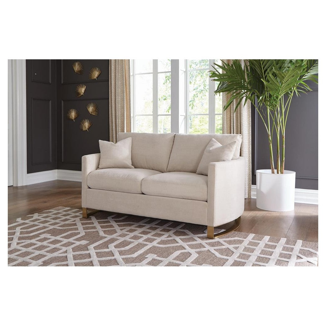 Corliss Upholstered Arched Arms Loveseat Beige 508822