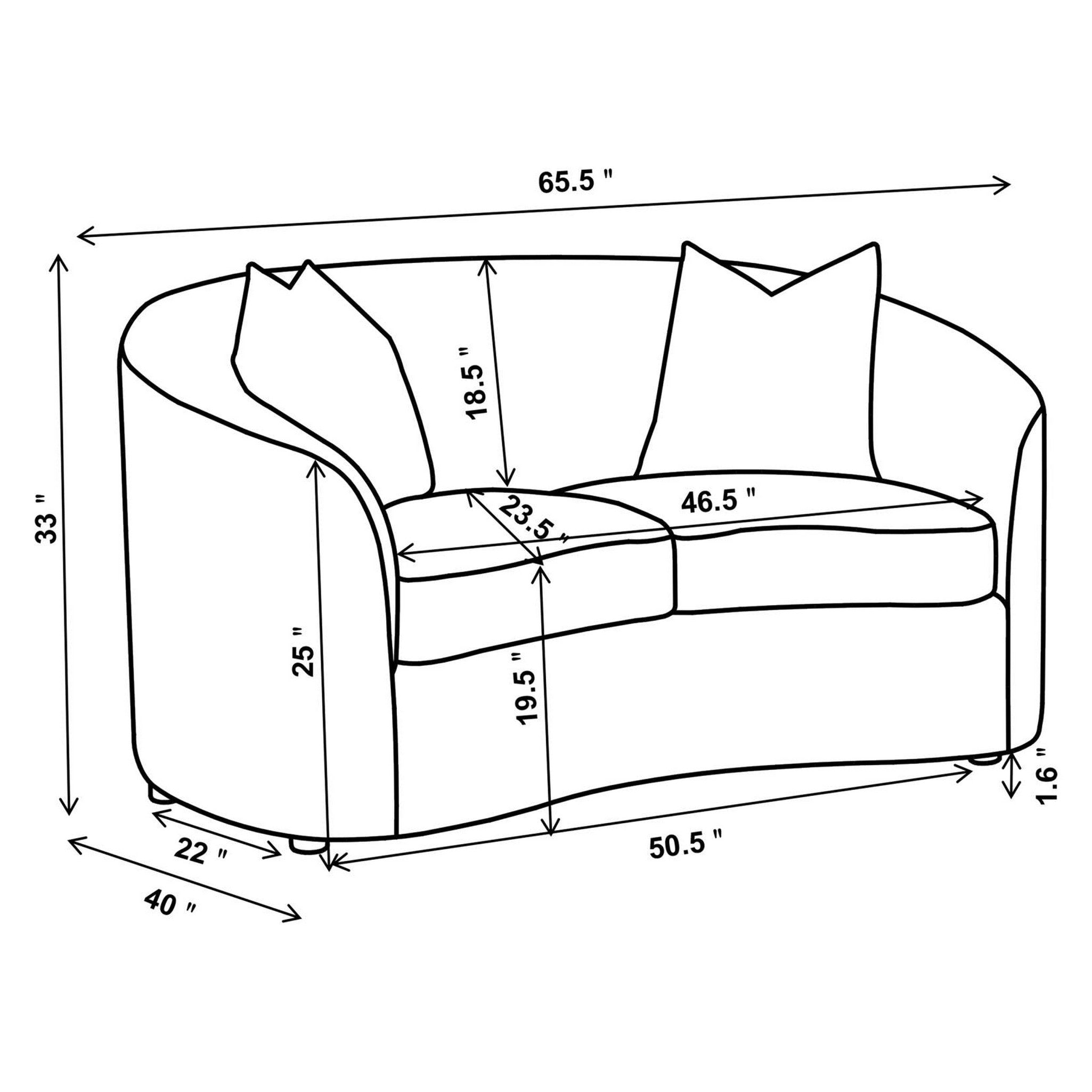 Rainn 2-piece Upholstered Tight Back Living Room Set Latte 509171-S2