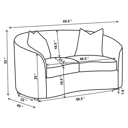 Rainn 2-piece Upholstered Tight Back Living Room Set Latte 509171-S2