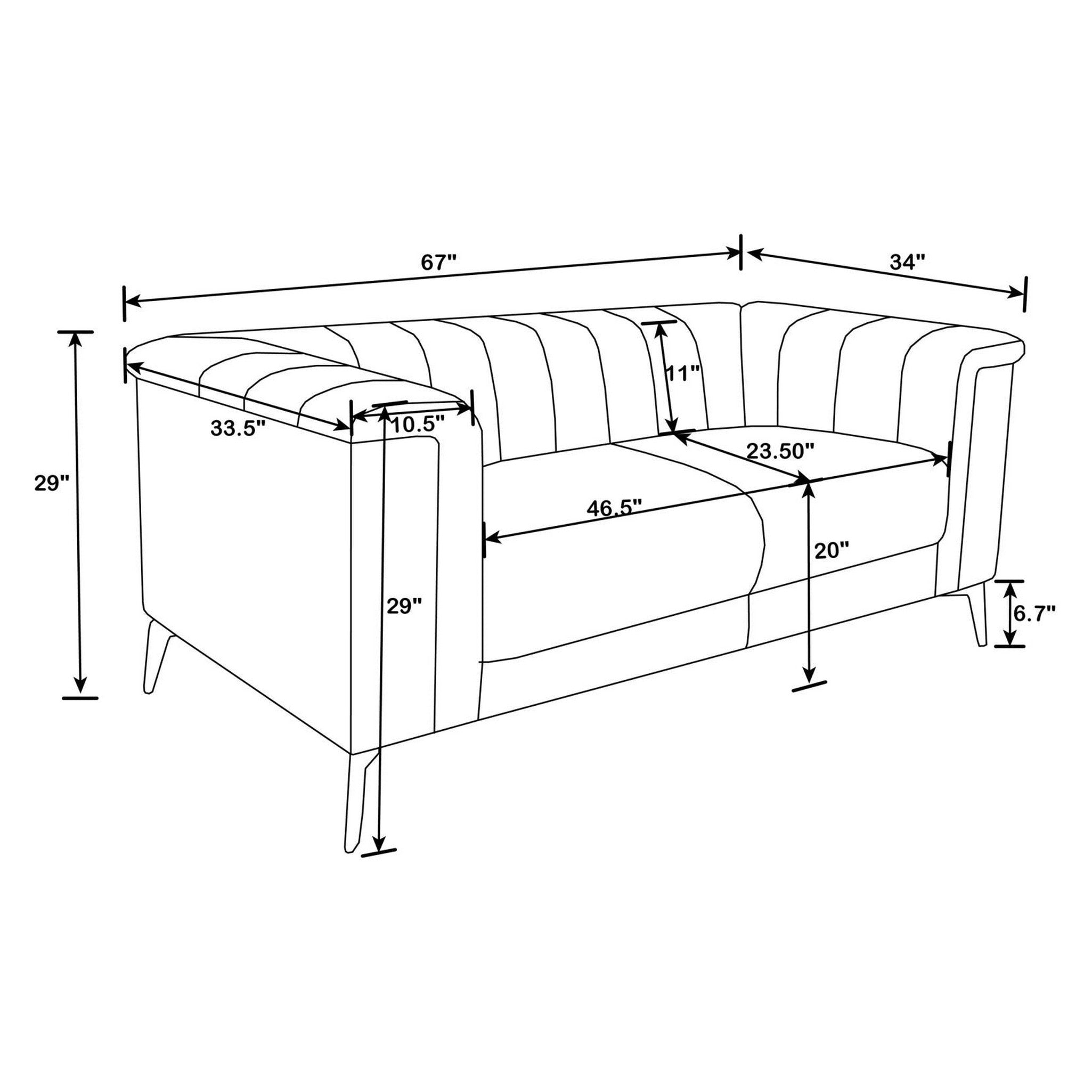 Chalet 2-piece Tuxedo Arm Living Room Set Blue 509211-S2