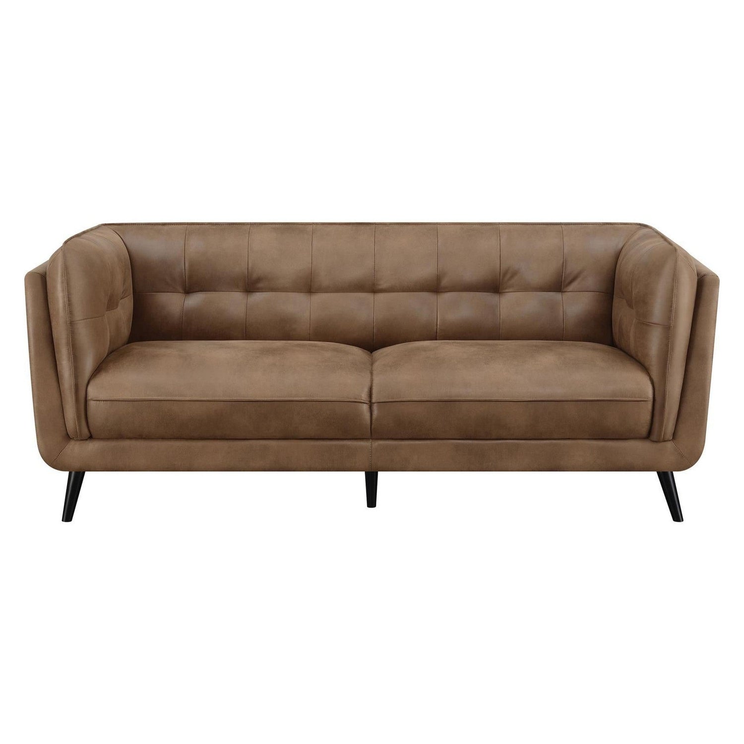 Thatcher Upholstered Button Tufted Sofa Brown 509421