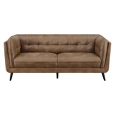 Thatcher Upholstered Button Tufted Sofa Brown 509421