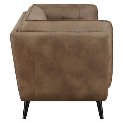 Thatcher Upholstered Button Tufted Sofa Brown 509421