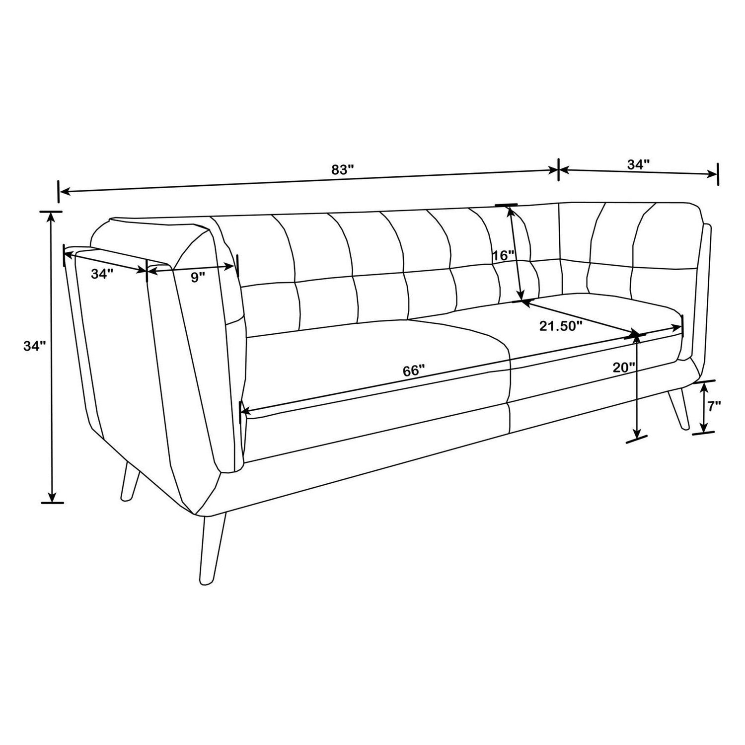 Thatcher Upholstered Button Tufted Sofa Brown 509421