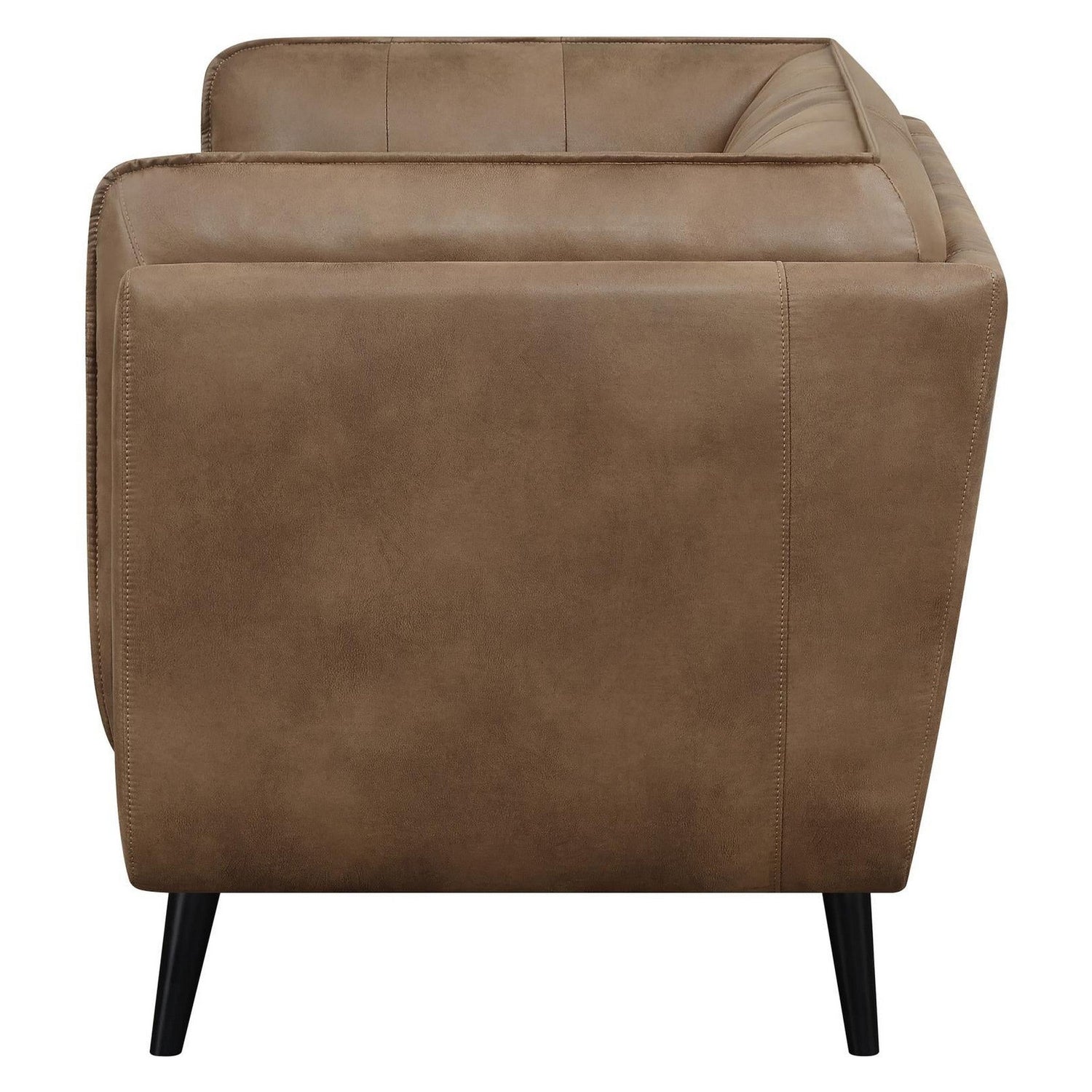 Thatcher Upholstered Button Tufted Loveseat Brown 509422