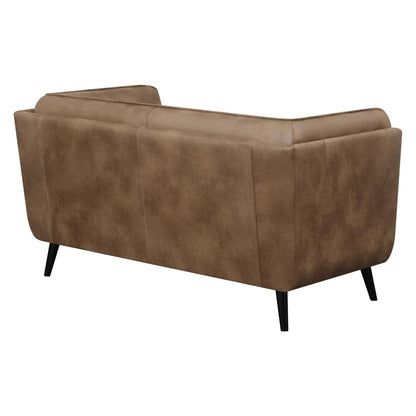 Thatcher Upholstered Button Tufted Loveseat Brown 509422