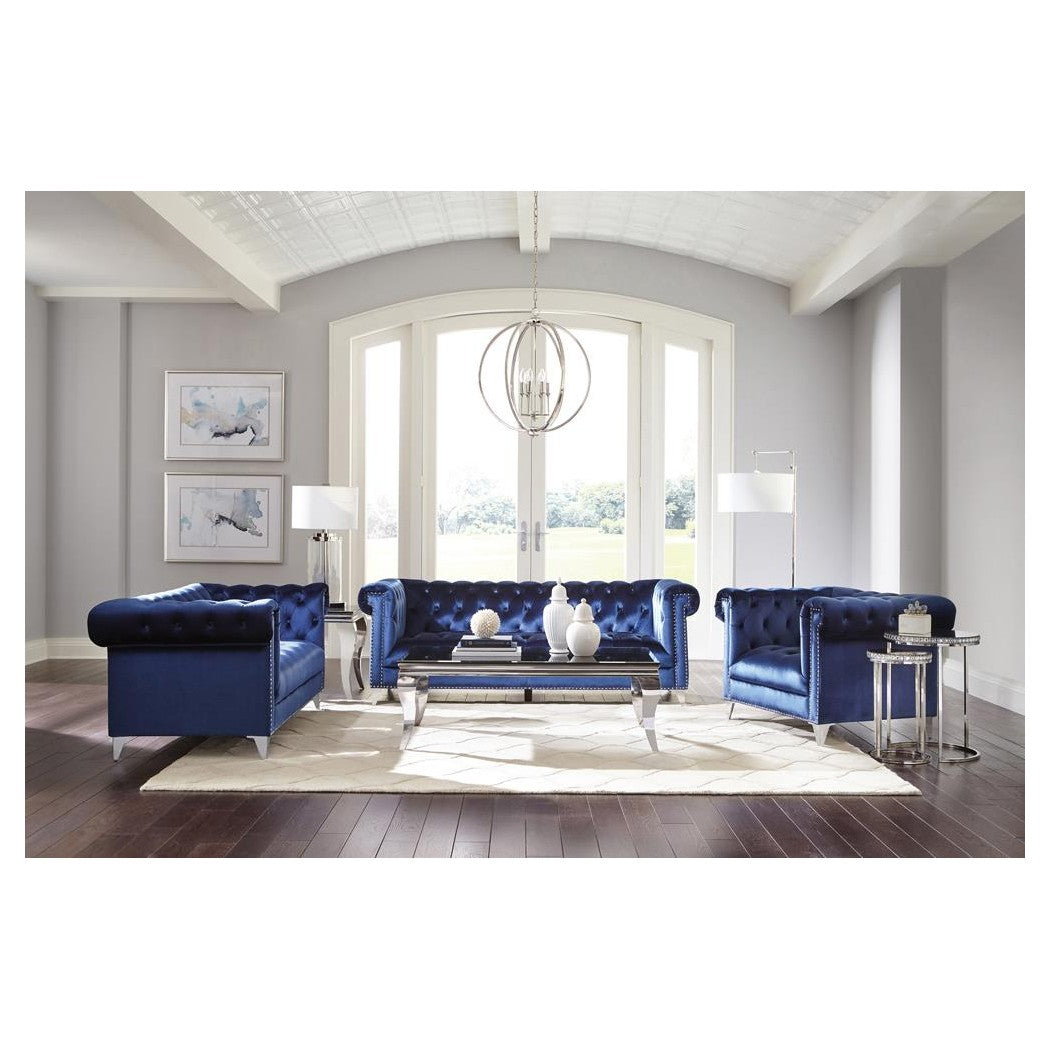 Bleker 2-piece Tuxedo Arm Living Room Set Blue 509481-S2