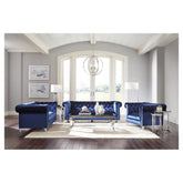 Bleker 3-piece Tuxedo Arm Living Room Set Blue 509481-S3