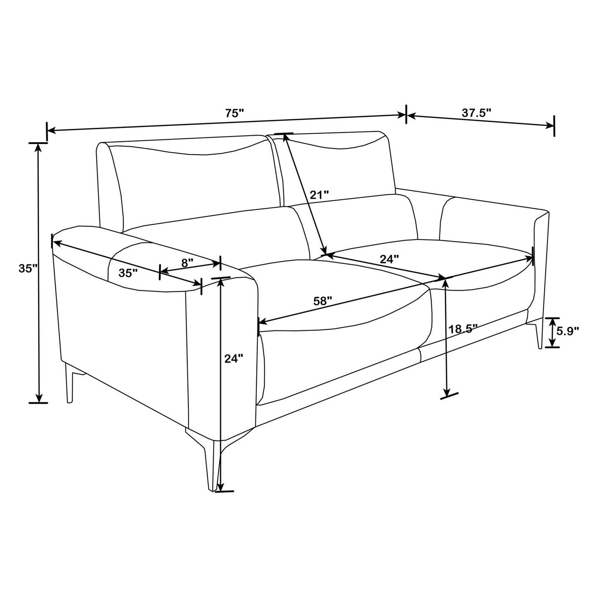 Glenmark 3-piece Track Arm Living Room Set Taupe 509731-S3