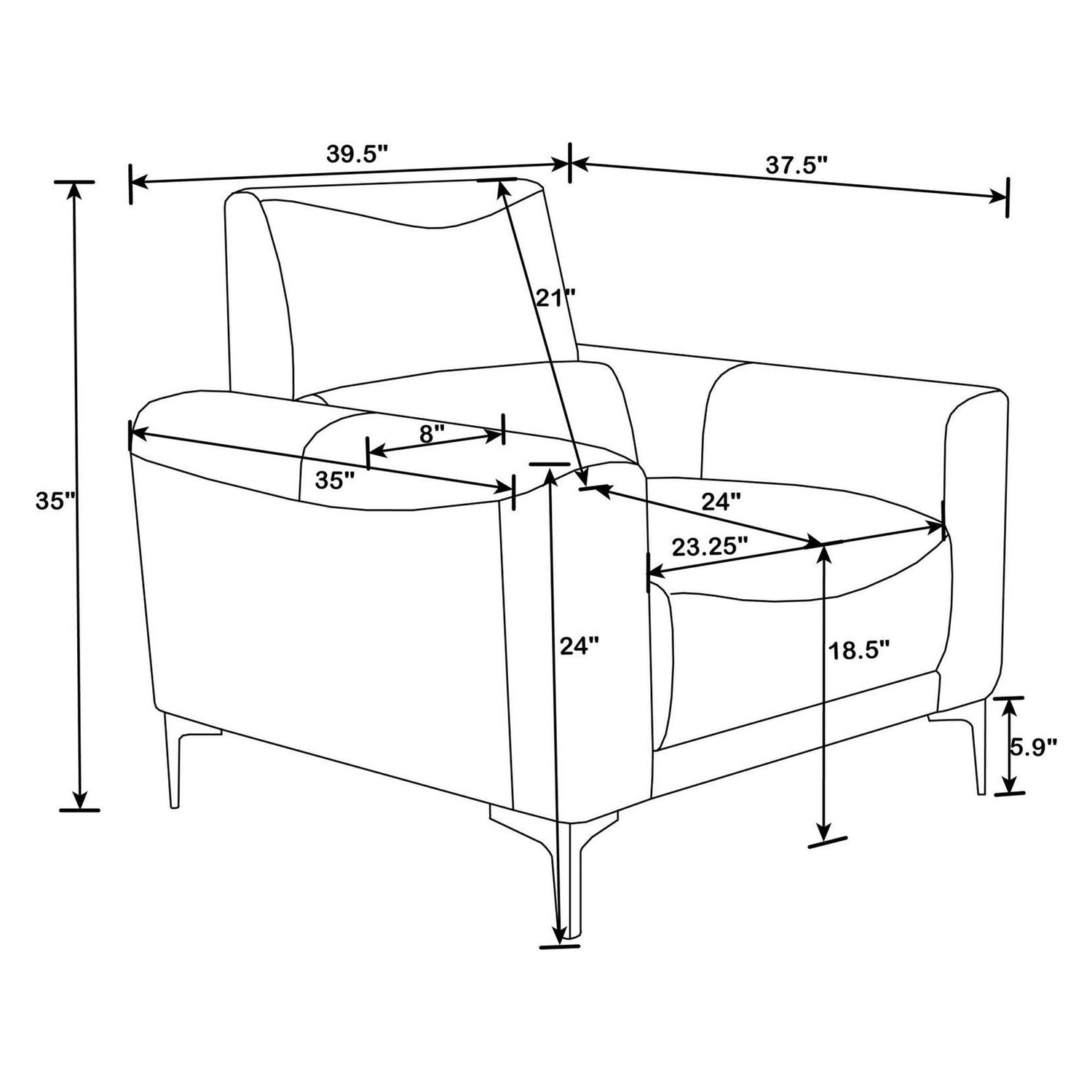 Glenmark Track Arm Upholstered Chair Taupe 509733