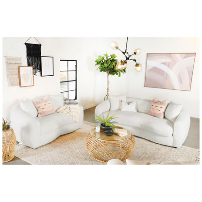 Isabella 2-piece Upholstered Tight Back Living Room Set White 509871-S2