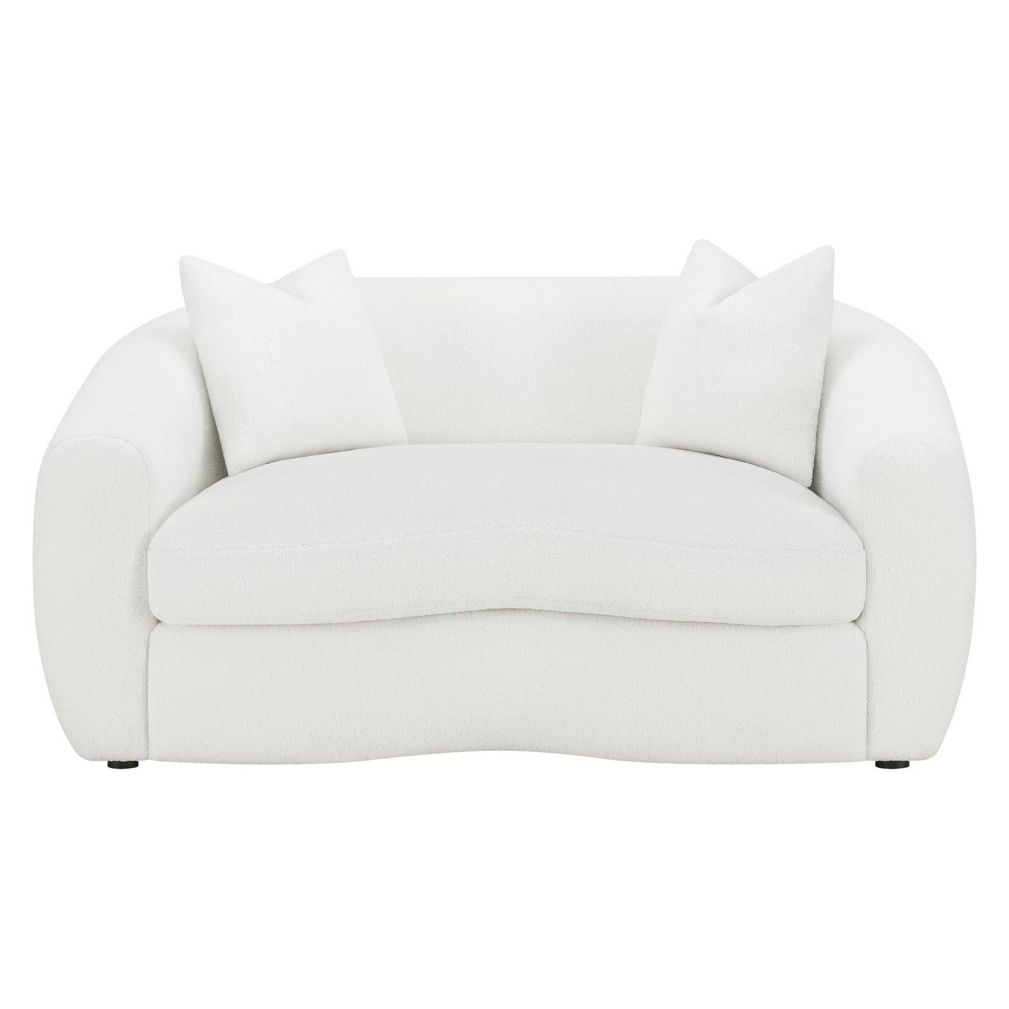 Isabella 2-piece Upholstered Tight Back Living Room Set White 509871-S2