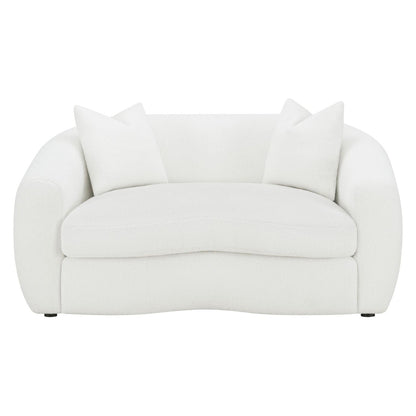 Isabella 2-piece Upholstered Tight Back Living Room Set White 509871-S2