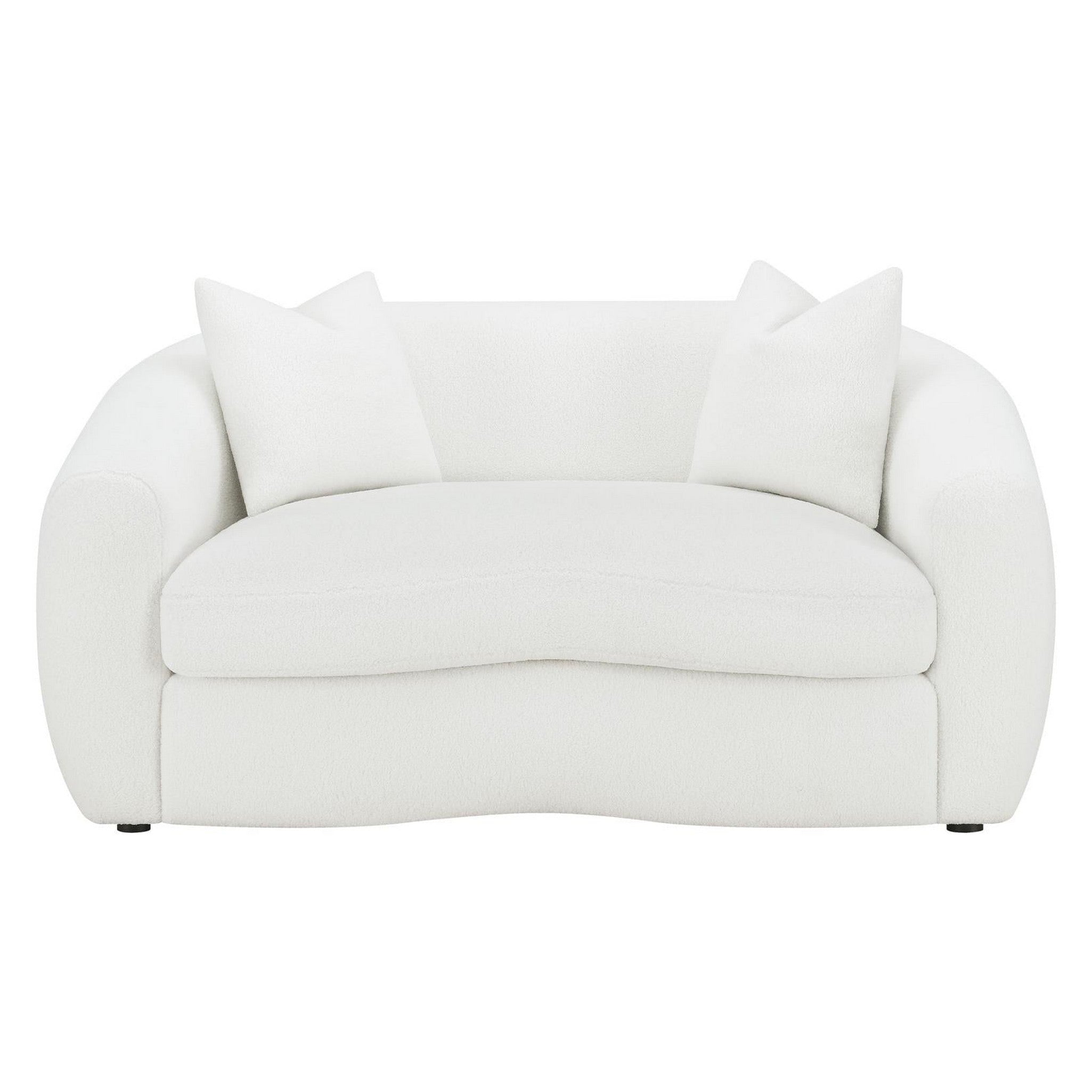 Isabella 3-piece Upholstered Tight Back Living Room Set White 509871-S3