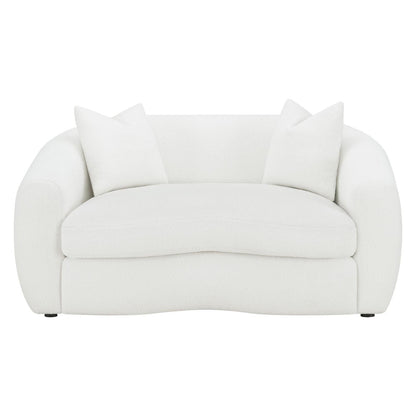 Isabella 3-piece Upholstered Tight Back Living Room Set White 509871-S3