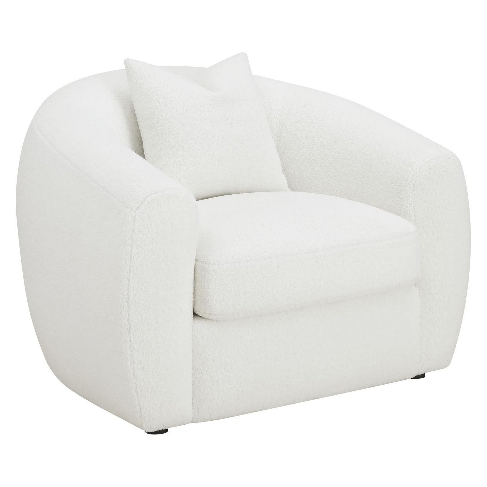 Isabella 3-piece Upholstered Tight Back Living Room Set White 509871-S3