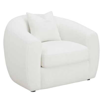 Isabella 3-piece Upholstered Tight Back Living Room Set White 509871-S3