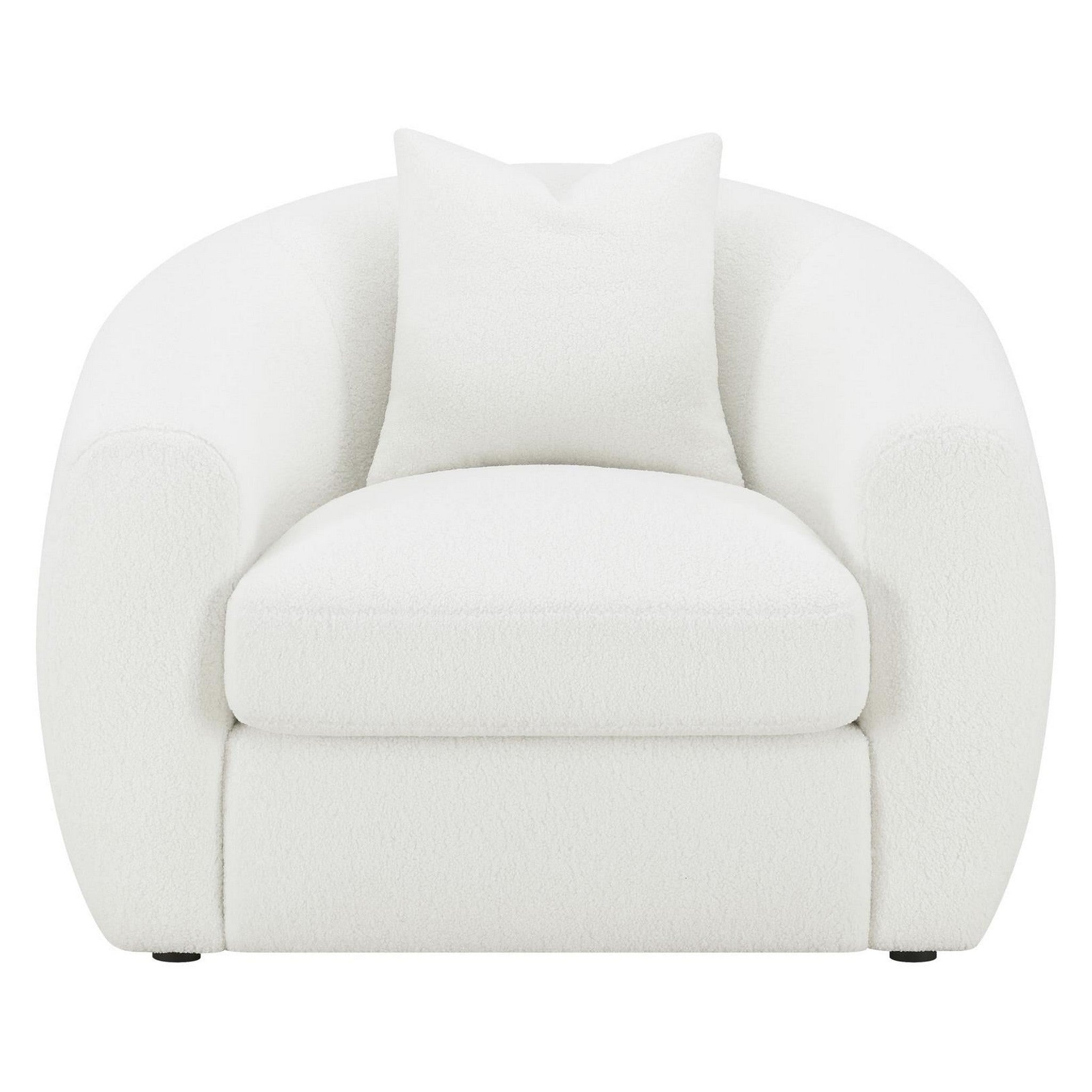 Isabella 3-piece Upholstered Tight Back Living Room Set White 509871-S3