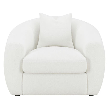 Isabella 3-piece Upholstered Tight Back Living Room Set White 509871-S3