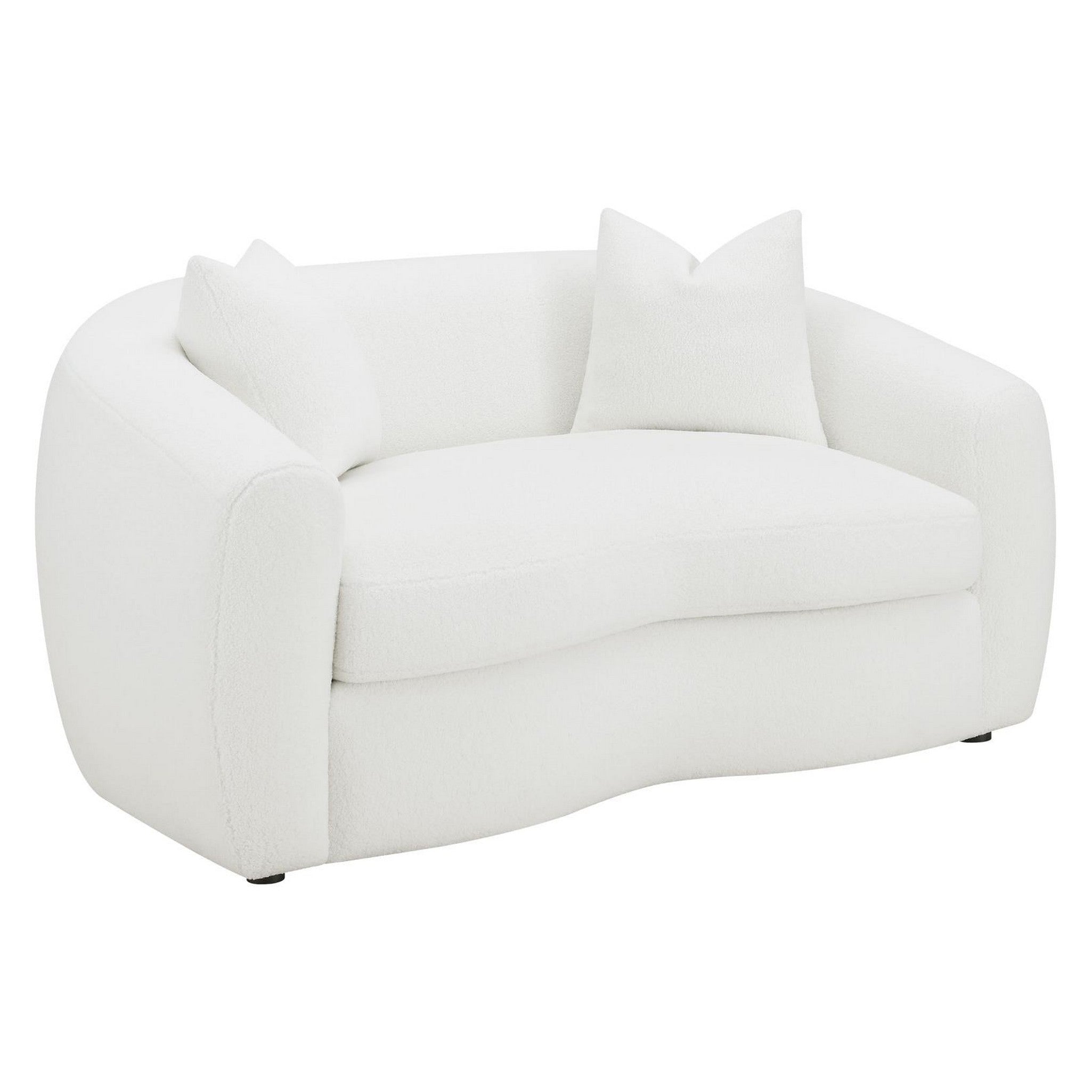 Isabella Upholstered Tight Back Loveseat White 509872