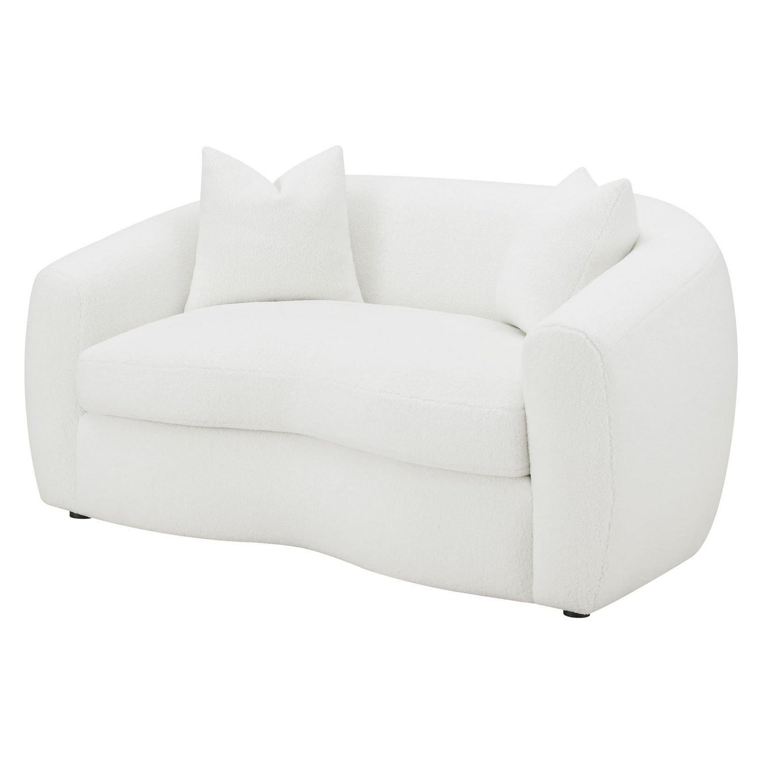 Isabella Upholstered Tight Back Loveseat White 509872