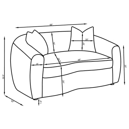 Isabella Upholstered Tight Back Loveseat White 509872