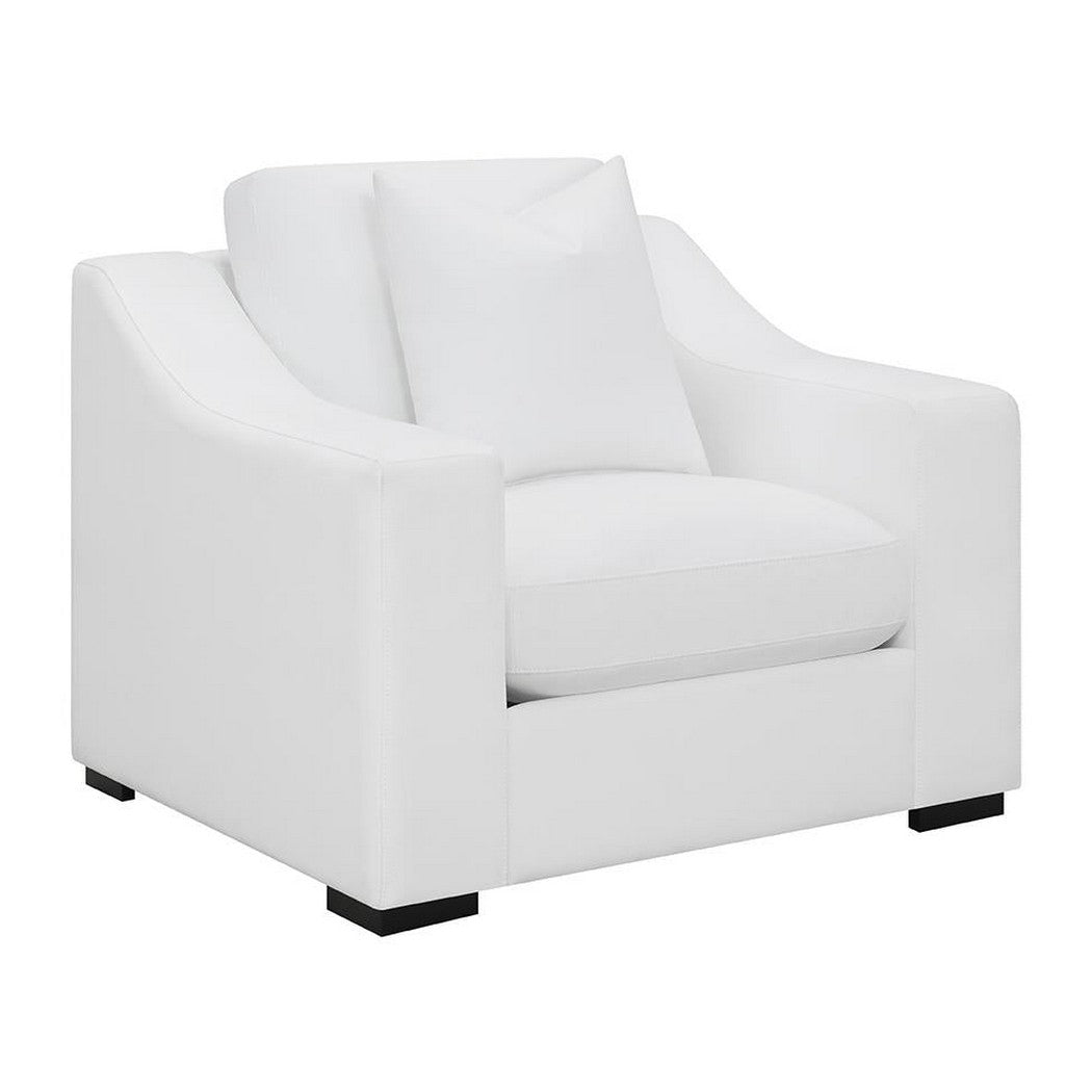 Ashlyn Upholstered Sloped Arms Chair White 509893