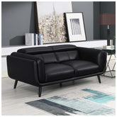 Shania Track Arms Loveseat with Tapered Legs Black 509922