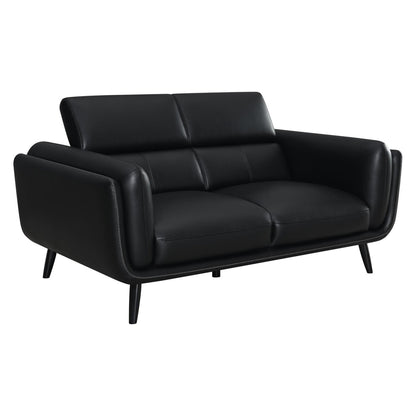 Shania Track Arms Loveseat with Tapered Legs Black 509922