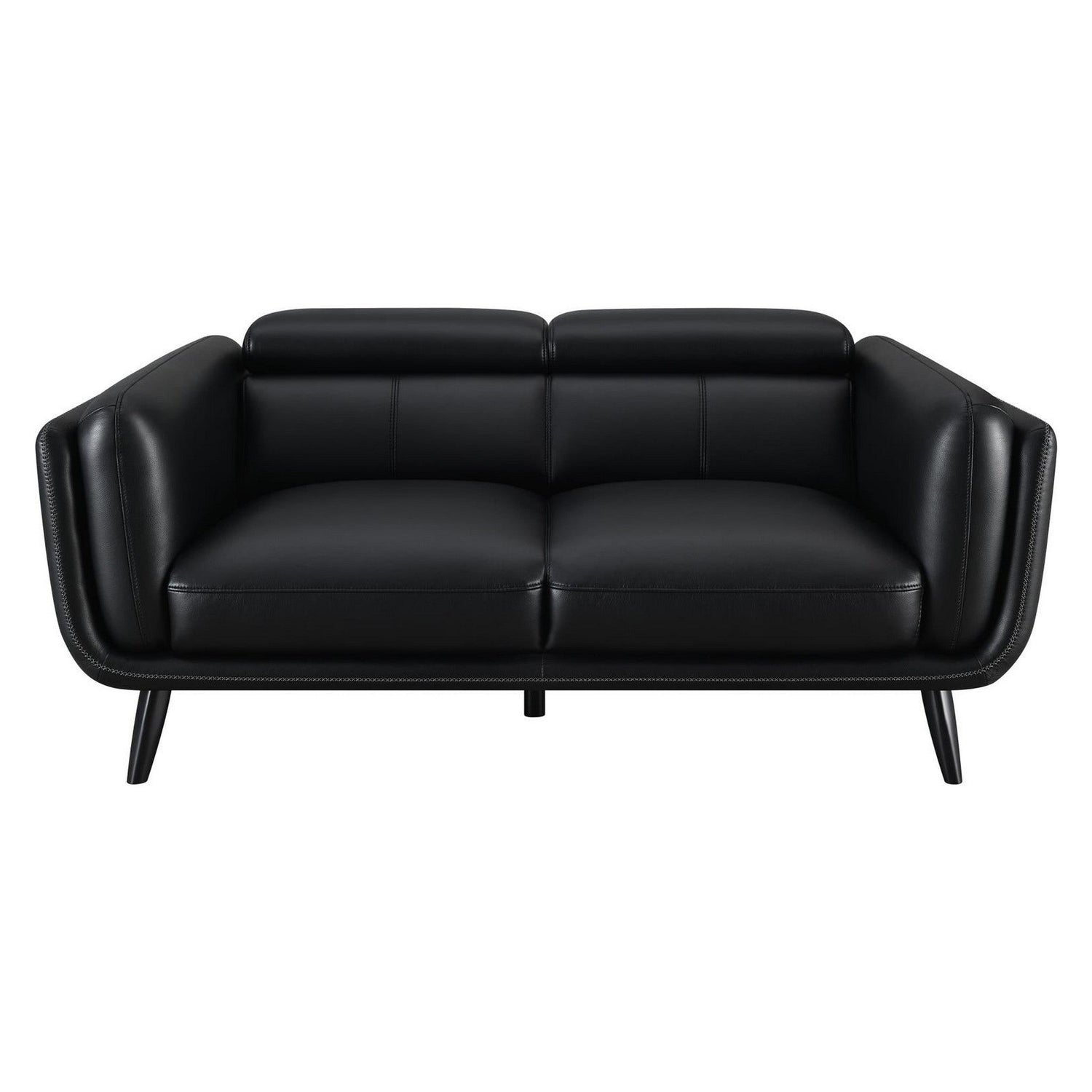 Shania Track Arms Loveseat with Tapered Legs Black 509922