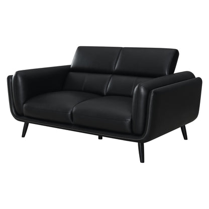 Shania Track Arms Loveseat with Tapered Legs Black 509922