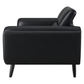 Shania Track Arms Loveseat with Tapered Legs Black 509922