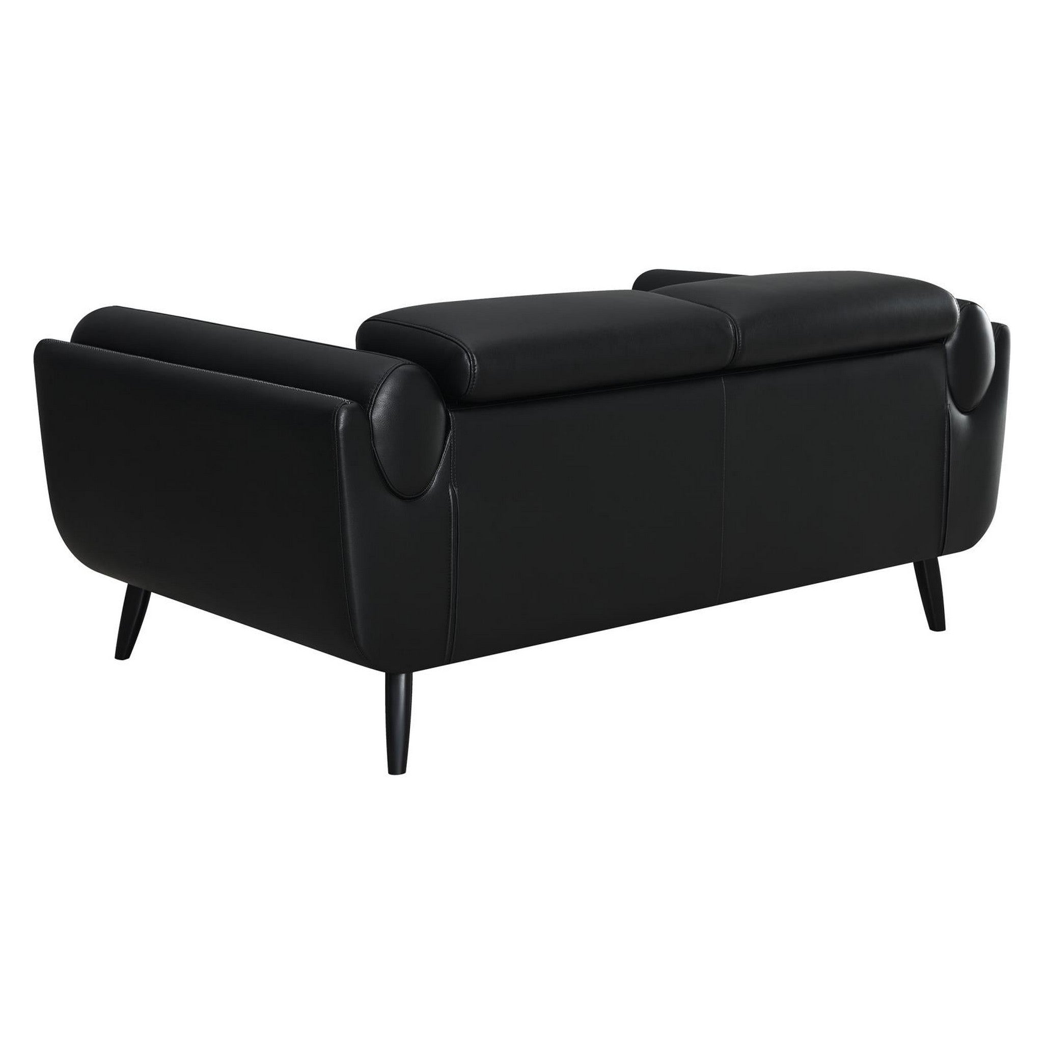 Shania Track Arms Loveseat with Tapered Legs Black 509922