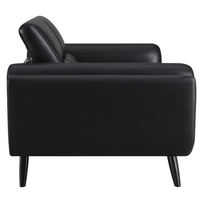 Shania Track Arms Loveseat with Tapered Legs Black 509922