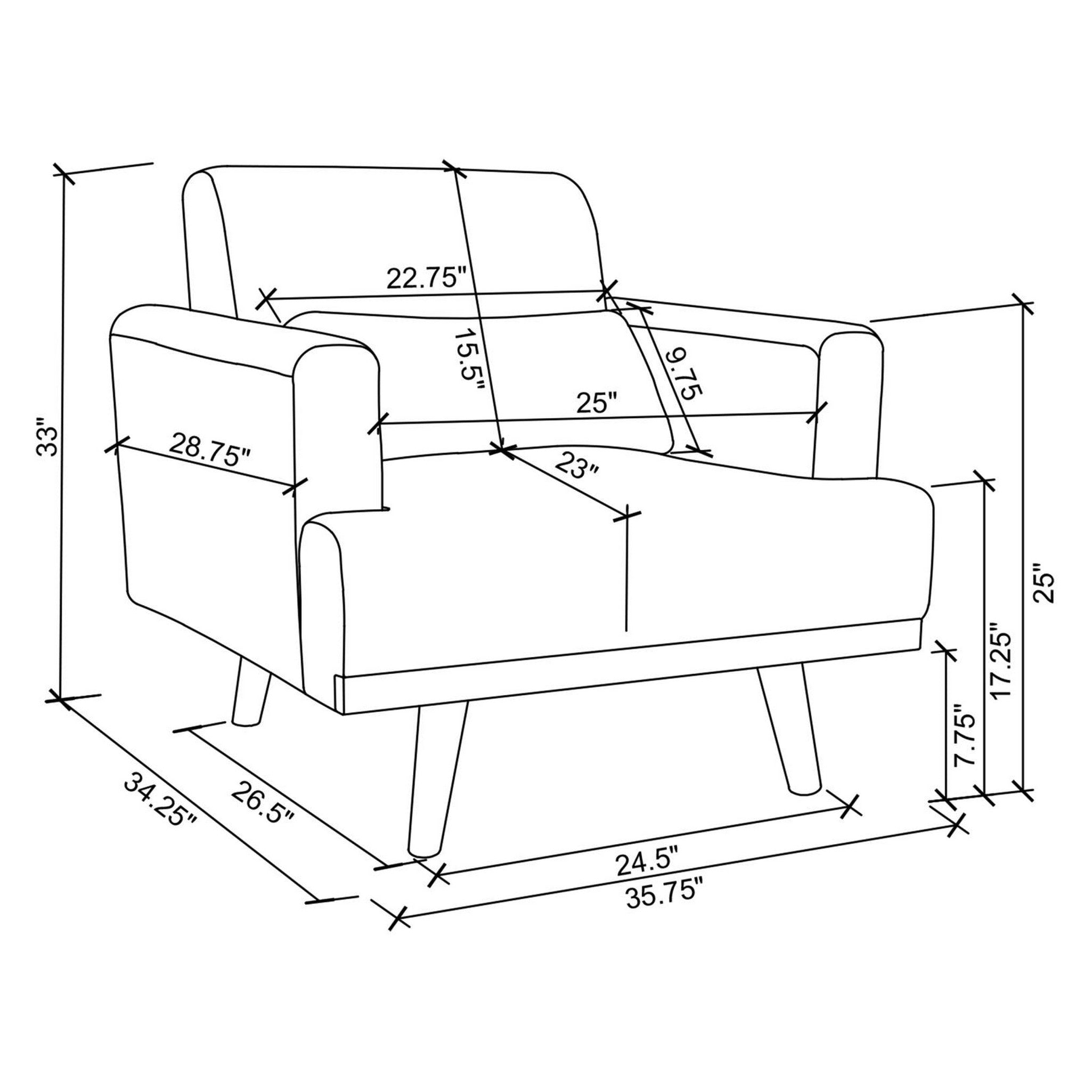 Blake 3-piece Upholstered Living Room Set with Track Arms Sharkskin and Dark Brown 511121-S3