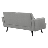 Blake Upholstered Loveseat with Track Arms Sharkskin and Dark Brown 511122