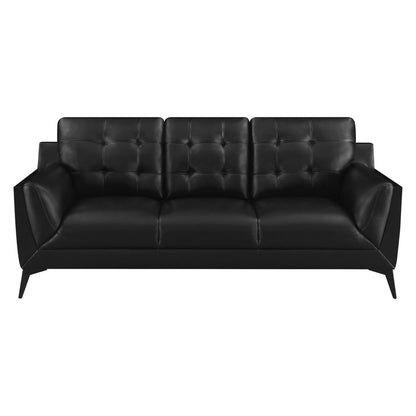 Moira Upholstered Tufted Living Room Set with Track Arms Black 511131-S2