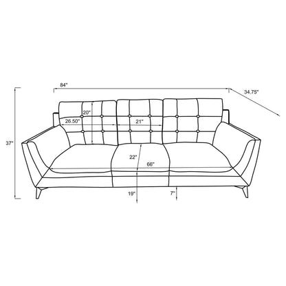 Moira Upholstered Tufted Living Room Set with Track Arms Black 511131-S2