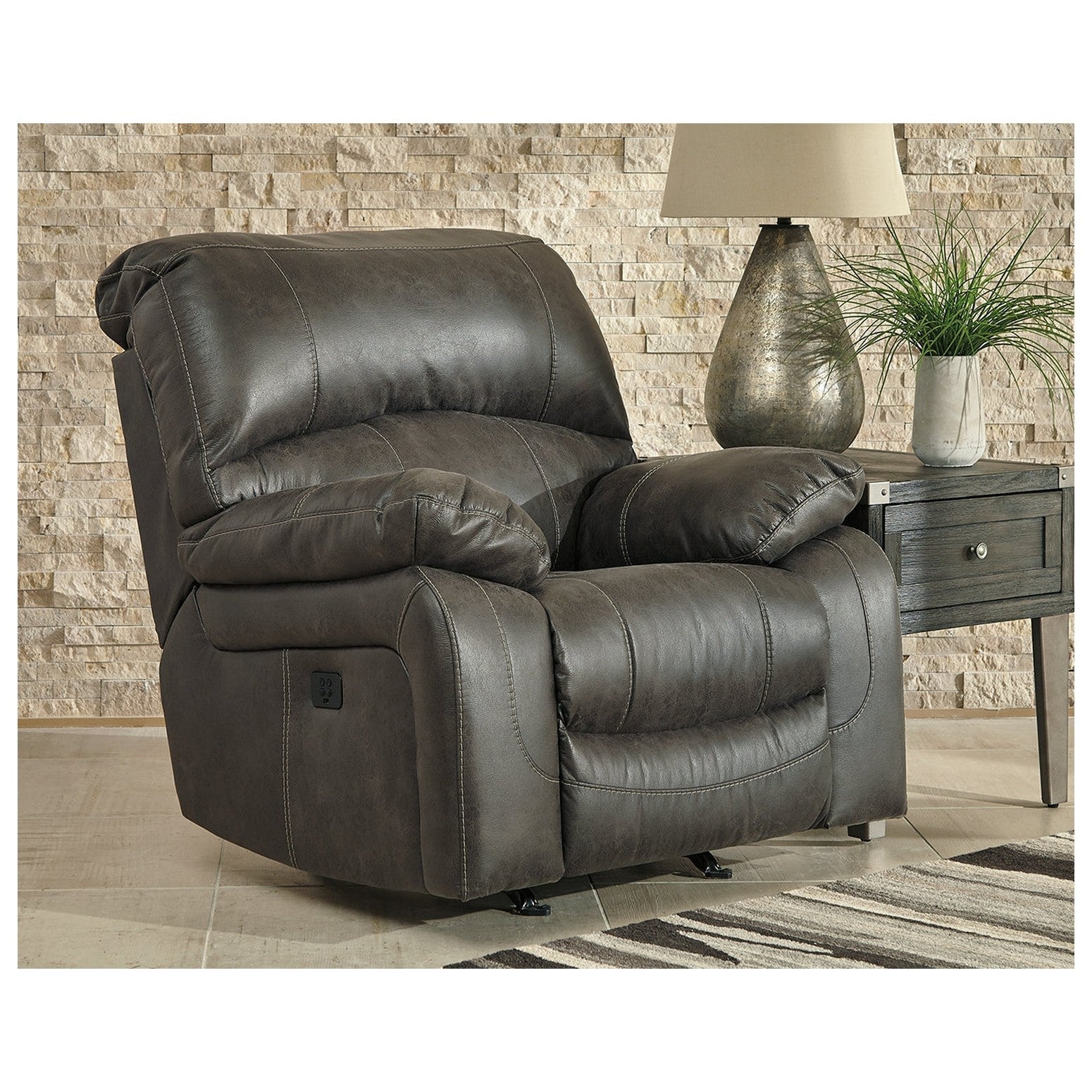 Dunwell Power Reclining Sofa and Loveseat with Power Recliner Ash-51601U3